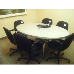  Oval Meeting / Conference Table, White, Chrome Legs